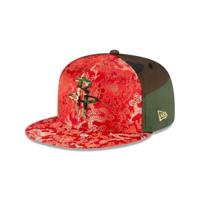 Houston Rockets Gorra | New Era NBA Dragon Satin 59fifty Fitted Cap Mexico - Verdes